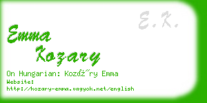 emma kozary business card